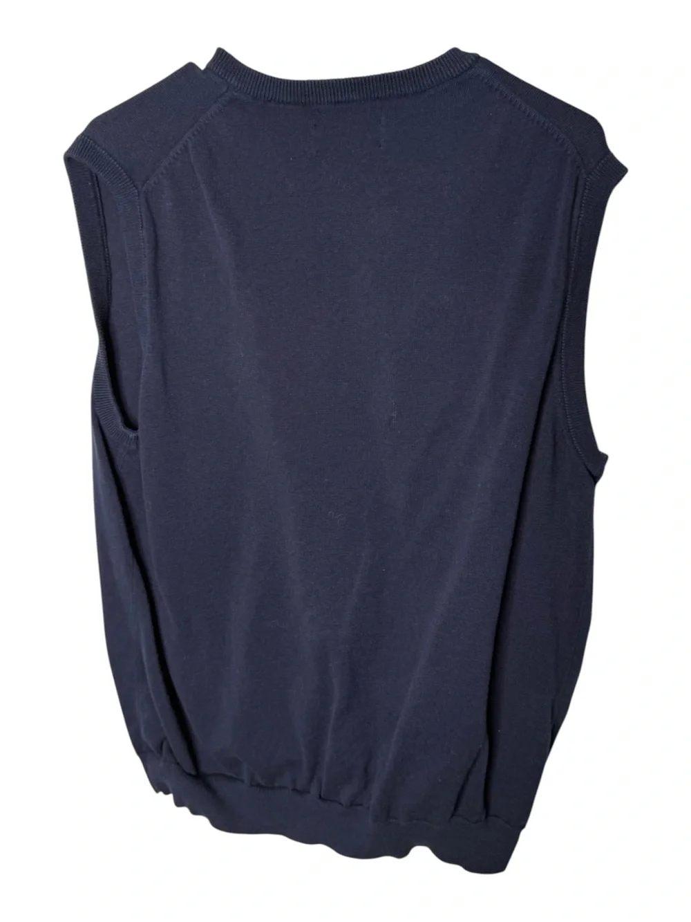 Chaps Navy Blue Knit V-Neck Sweater Vest Large